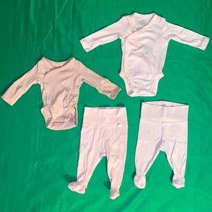 2 Long Sleeve Onesies, 2 Footsie Baby Pants